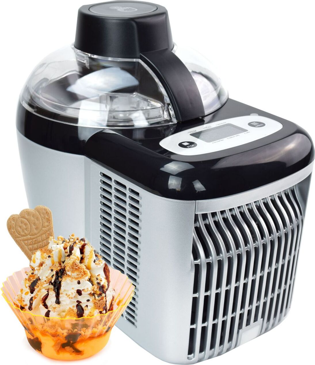 Selbstkühlende, Extrem leichte und Stromsparende Eismaschine GG-90W Frozen Yogurt Milchshake Maschine