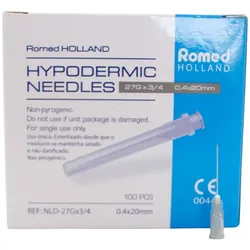 Romed Injektionskanülen Einmalkanülen, steril, 100 Stück 27 G grau 0,4 x 20 mm