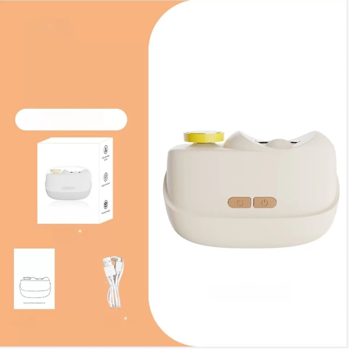 INF Elektrischer Nagelknipser: Automatischer Nageltrimmer & Schleifer mit LED-Licht Gelb
