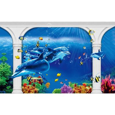 Fototapete PAPERMOON "Unterwasserwelt", bunt, B:3,5m L:2,6m, Vlies, Tapeten