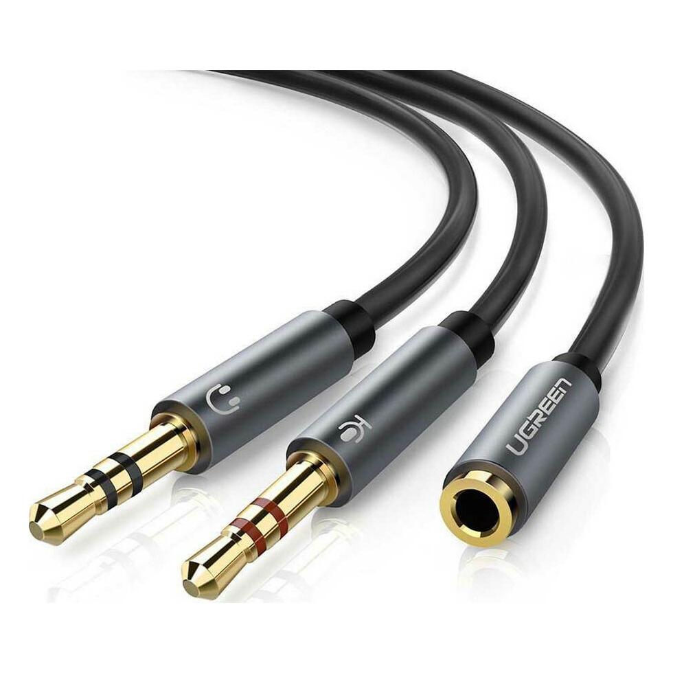 Ugreen Mikrofon und Kopfhörer Y Splitter 3.5 mm Klinke (0.20 m, AUX Kabel) (20899)