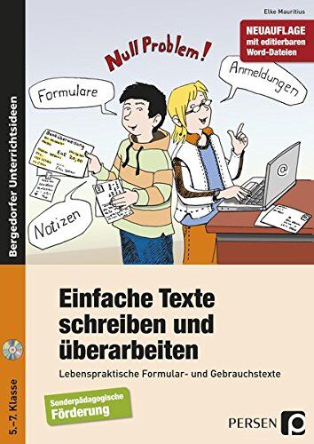 Elke Mauritius - Einfache Texte schreiben und überarbeiten: Lebenspraktische Formular- und Gebrauchstexte (5. bis 7. Klasse) - Preis vom 02.10.2026 23:42:20 h