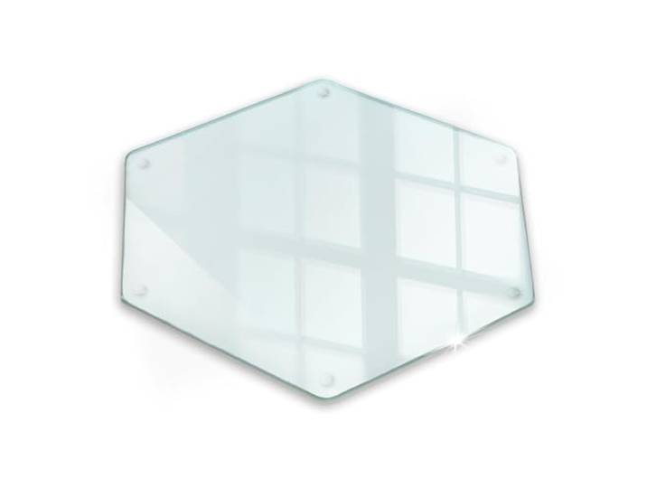 Tulup Schneidebrett Hexagon 40cm Robuste Hartglas Schneidebrett Transparent