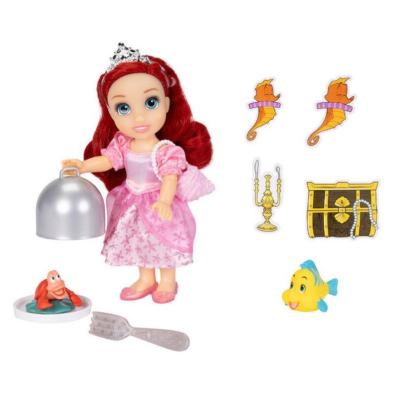 Jakks Pacific Disney Princess 6 Inch Petite Doll with Extra Fashion & Accessories Sea to Land Ariel (233804-EU)