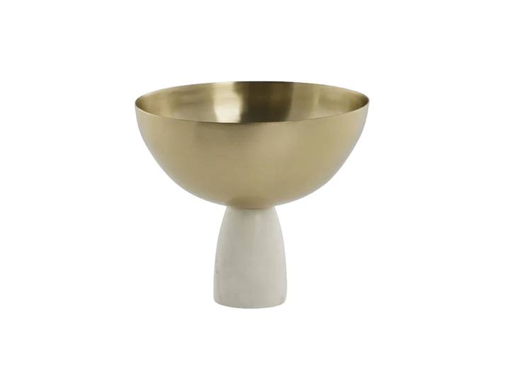 Edle Marmor Design Schale „Ellivia“, verschiedene Grössen Weiss, Gold Lene Bjerre