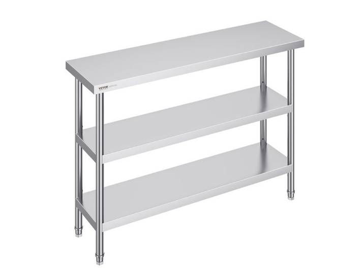 Table de préparation - VEVOR - SCGZT1220*355T - 356x1219x864 mm - Acier inoxydable - Livrée montée