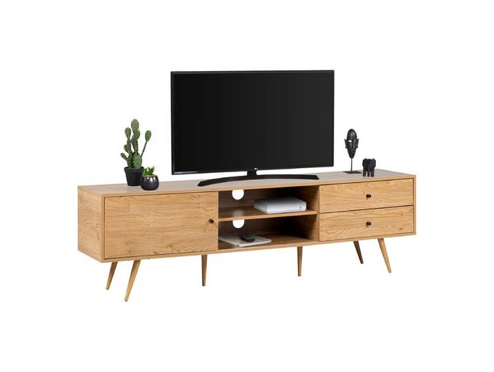 Meuble TV L. 180 cm COLUMBUS Imitation chêne