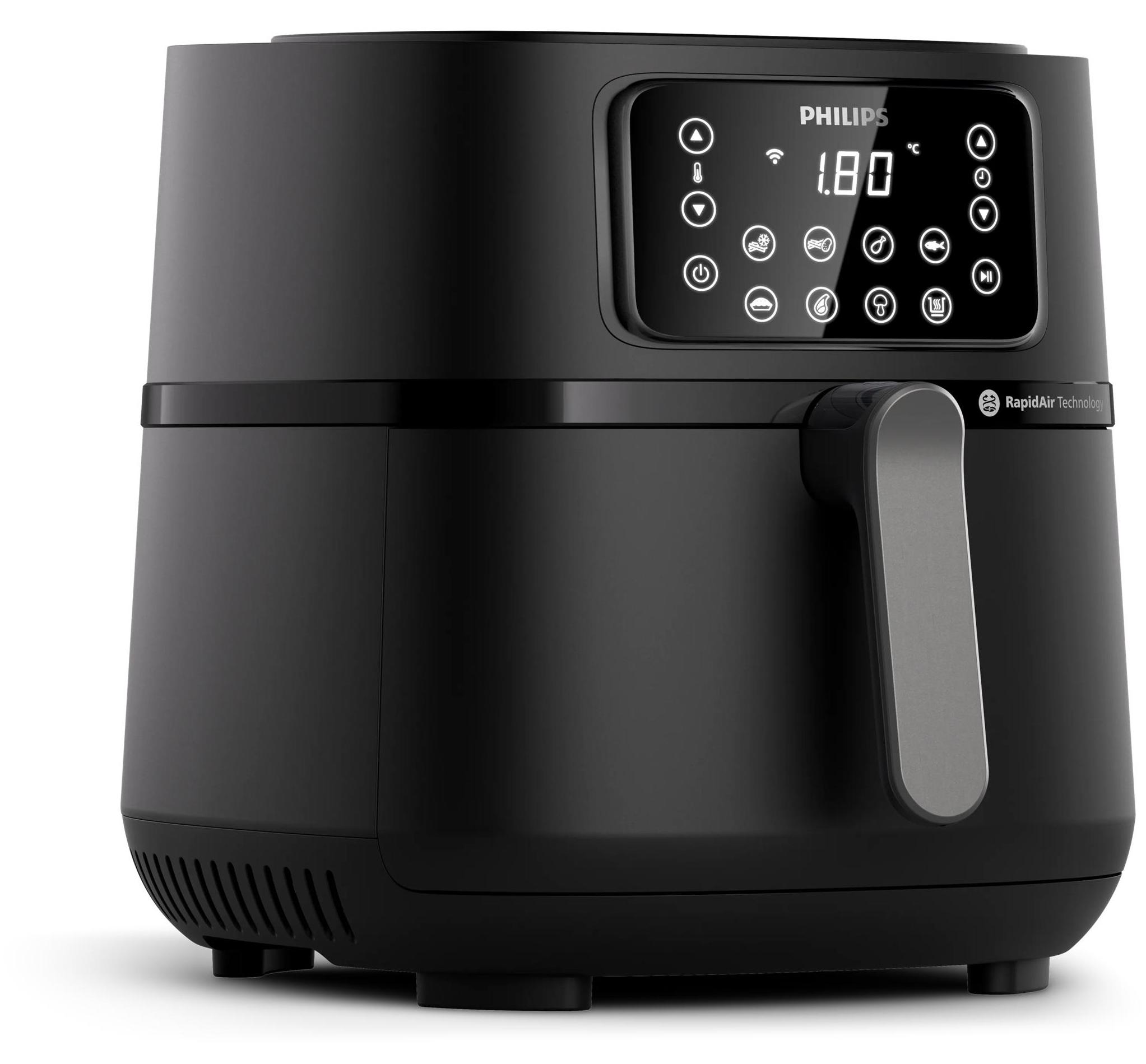 Philips Airfryer Connected Series 5000, Heißluftfriteuse, App-Steuerung, 1.4 kg, Touchscreen, Schwarz (HD9285/93)
