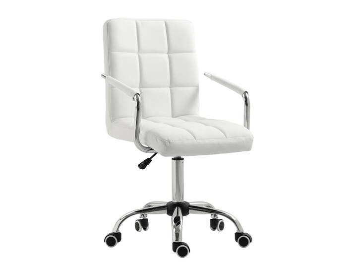 Bürostuhl Leder BENJAMIN weiss
