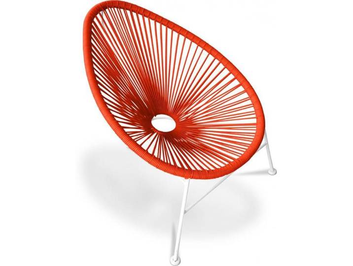 Fauteuil Acapulco - Piétement Blanc Orange