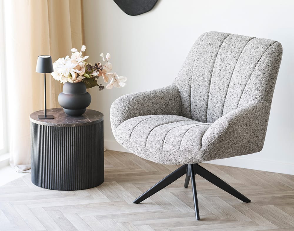 Best Mobilier Bout de canapé plateau effet marbre 40 cm marron Marron 45x40x45cm