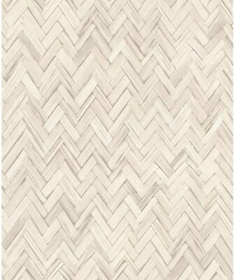 A-Street Prints Ellery Beige Herringbone Wallpaper
