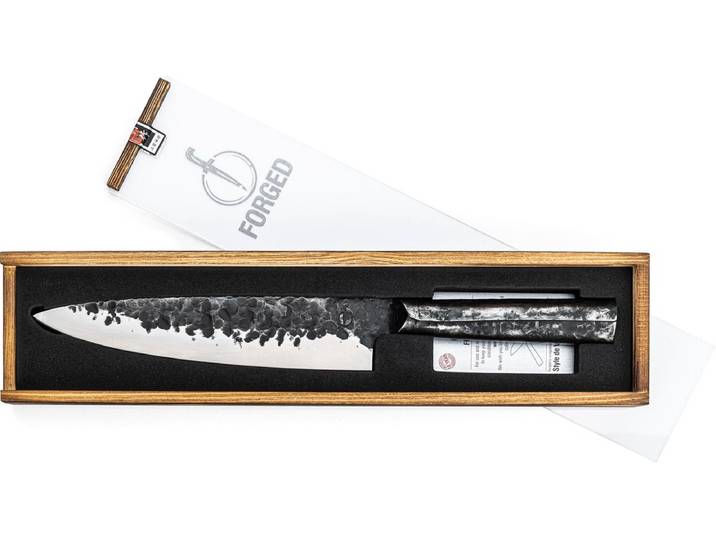 Forged Brute Koksmes 20cm - RVS - In Houten Giftbox