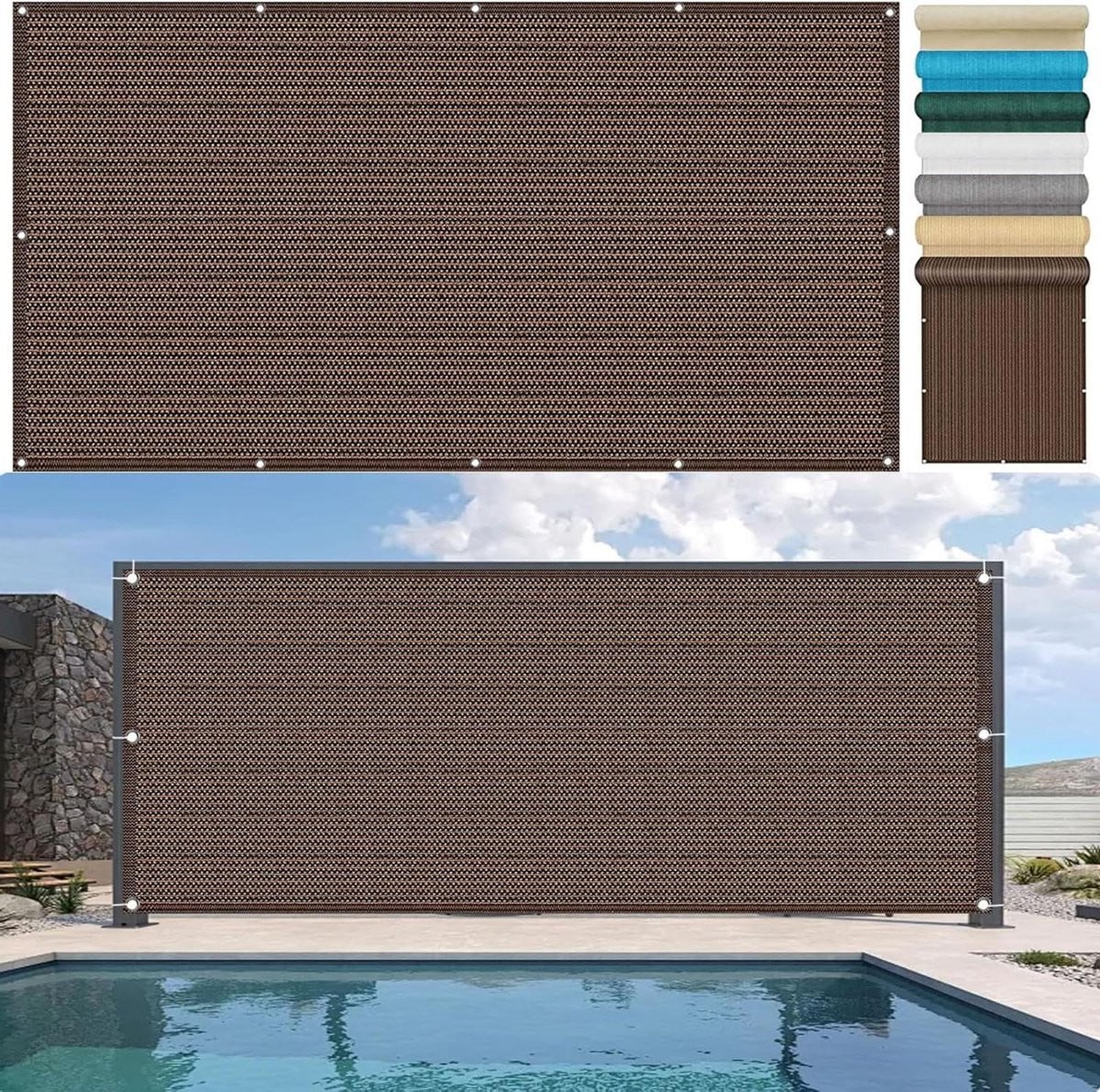 Bruin Balkonscherm Windscherm Privacyscherm met 95% UV-bescherming, 50 x 800 cm