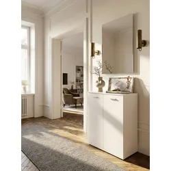 Kommode – Weiß, 71x104x35 cm, 2 Türen, matt, für Flur