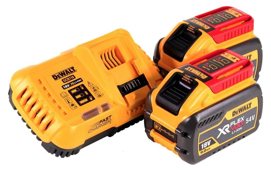 DeWalt DCB 118 X2 FlexVolt starterset met 2x DCB 547 9,0 Ah accu's