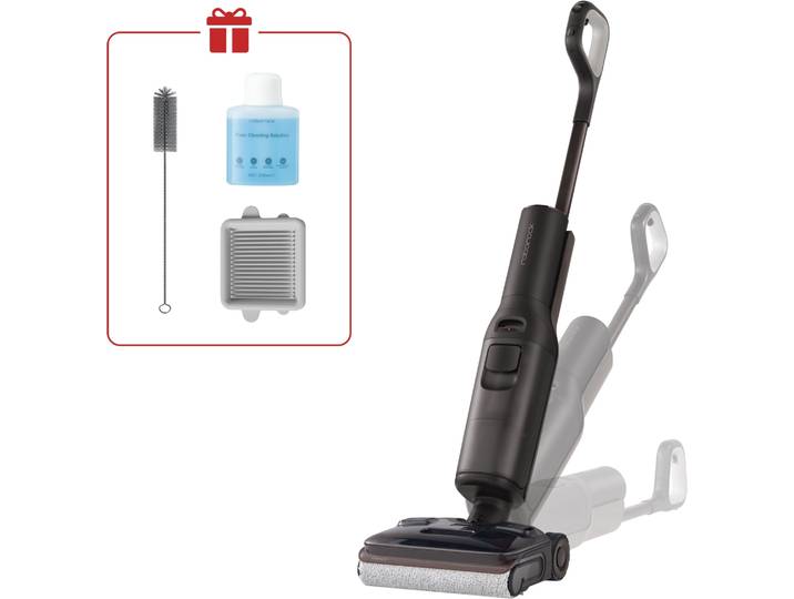 ROBOROCK Nass-Trocken-Akkusauger F25 Pro Turbo , schwarz (braun), B:26cm H:110cm T:24cm, Akkusauger, HyperScrub Schrubbermodus, 25.000 Pa, App-Steuerung, Nass-Trocken-Akkusauger