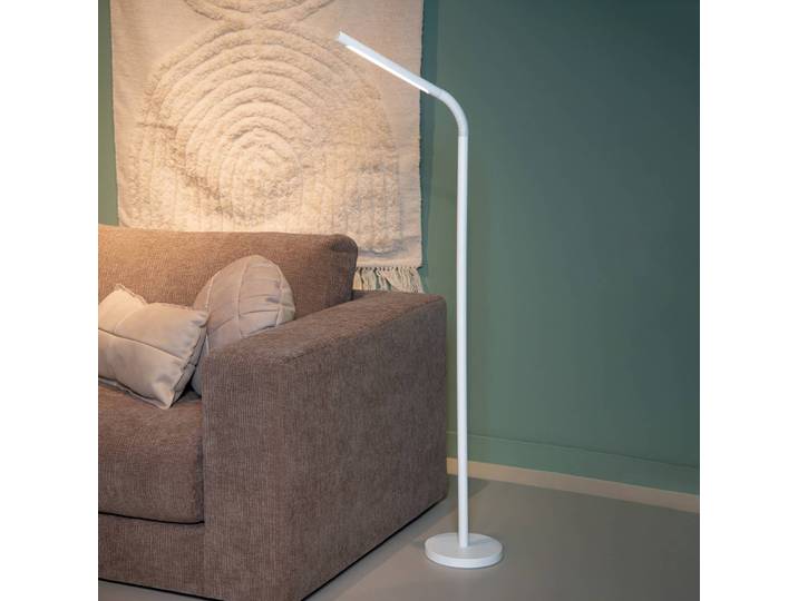 Lucide LED Stehlampe Gilly, dimmbar, weiß / opal, für Wohn- / Esszimmer, Metall, Modern