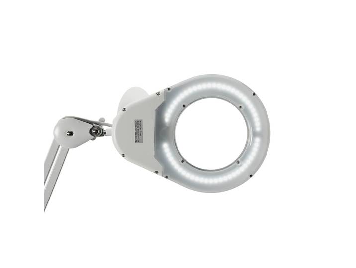 LED-loeplamp MAULviso, wit / opaal, Werkkamer / Kantoor, Kunststof, Modern, LED bureaulamp