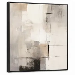 LEINWAND Bilder mit Rahmen - Abstrakt - Kunst - Grau - 90x90