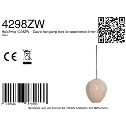 Mexlite Pendelleuchte SILURA, 1-flammig, E27, IP20, schwarz/creme STE-4298ZW