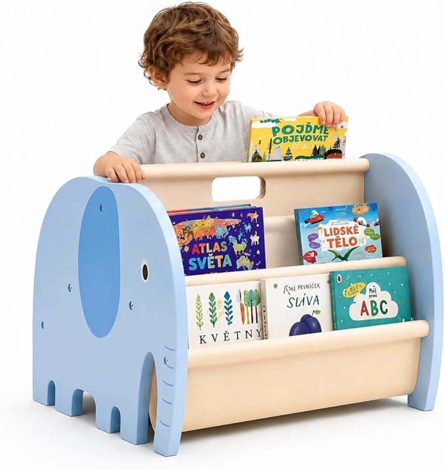 Houten Montessori Kinderboekenrek voor kinderkamers en speelkamers
