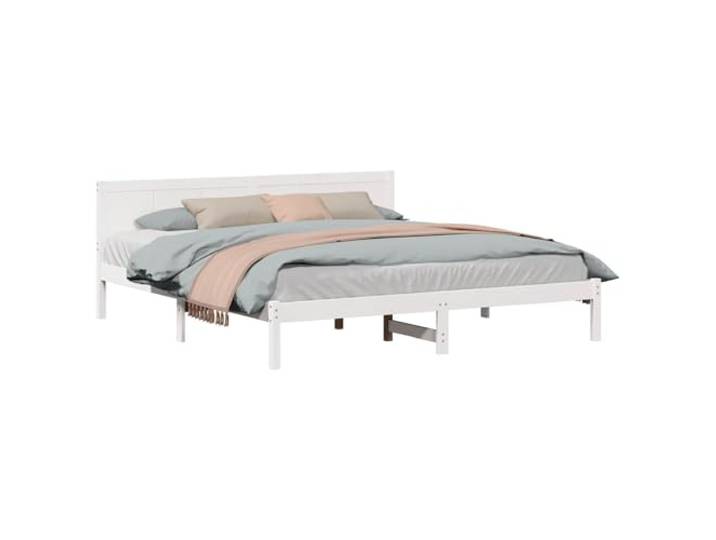 PUGYNBK Bettgestell 200 x 200 cm aus massivem Kiefernholz Minimalistisches Design, rechteckige Form, einfache Montage, Reinigung mit trockenem Tuch