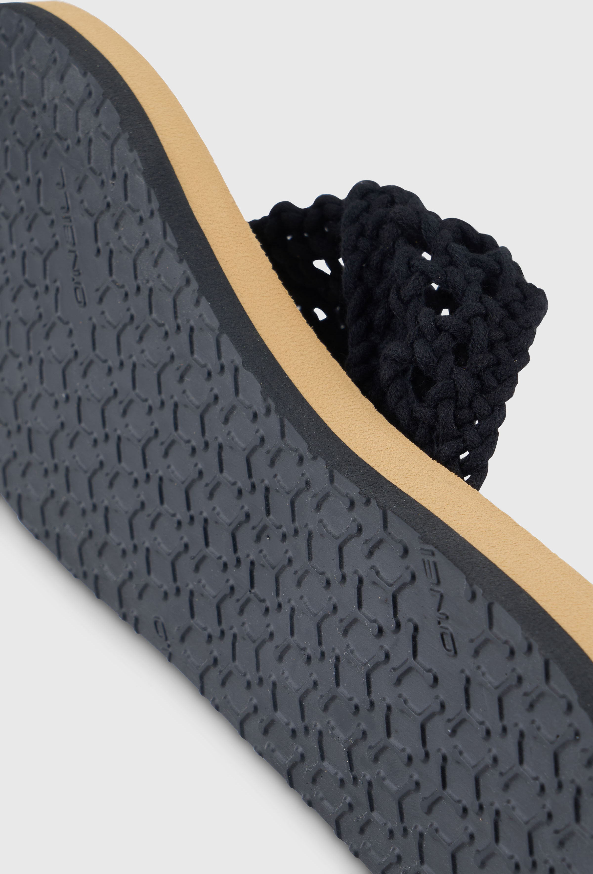 Zehentrenner O'NEILL "DITSY CROCHET SANDALS", Damen, Gr. 40, schwarz out, Synthetik, Schuhe Zehentrenner, Sommerschuh, Sandale, Schlappen, mit Gummilaufsohle schwarz out 40