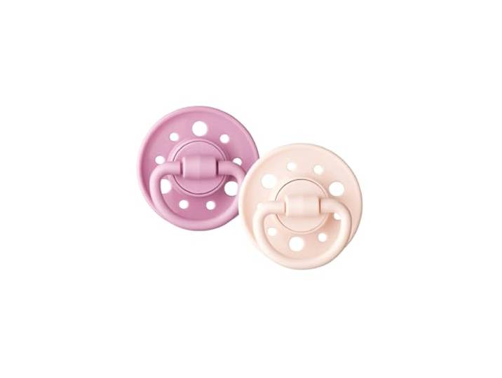 DODIE Gaia ronde fopspenen, fopspeen voor baby's, 0-6 maanden, roze, 2 stuks
