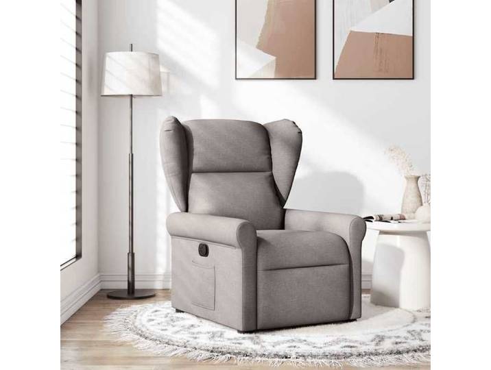 NEW 2026  Fauteuil inclinable - pour personnes âgées - bien rembourrés - Taupe Tissu 72.5x87x100.5 cm L5779