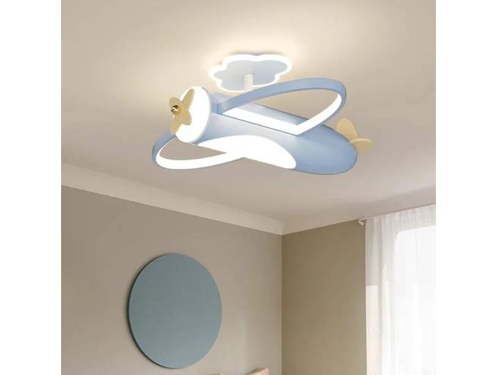 Lustre de plafond d'avion de dessin animé, lumière en bois massif pour chambre d'enfant, décor de chambre de garçon, lustre suspendu minimaliste pour chambre à coucher