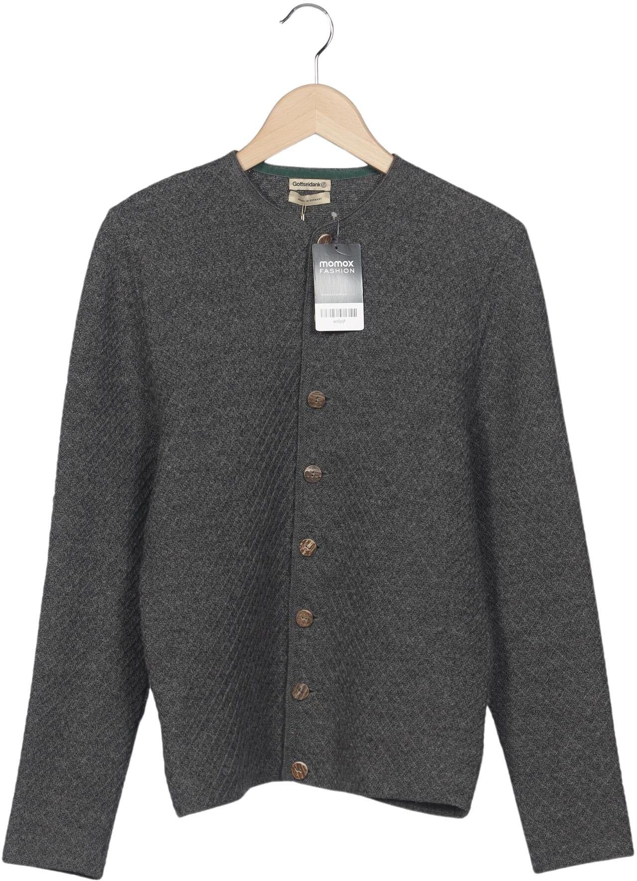 Gottseidank Herren Strickjacke, Grau, Gr. S, Schurwolle - Second Hand