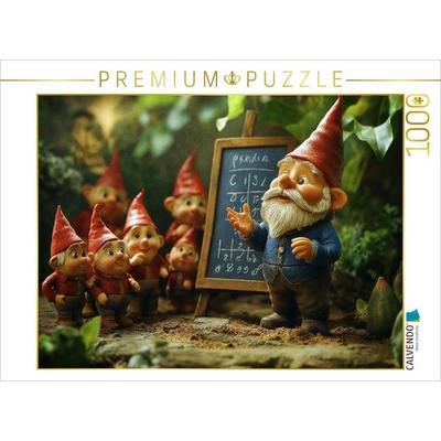 CALVENDO Puzzle Die geheime Schule der Gartenzwerge | 1000 Teile Lege-Größe 64x48cm Foto-Puzzle für glückliche Stunden