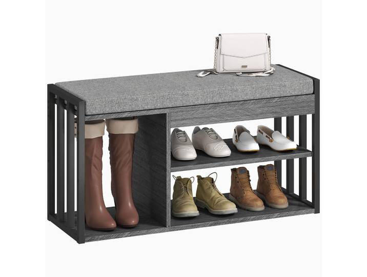 ComfortXL Schuhregal De-09680 3-stufiges Design Grau, 86x45.4x30 cm, Garderobe, Schuhaufbewahrung, Schuhregale