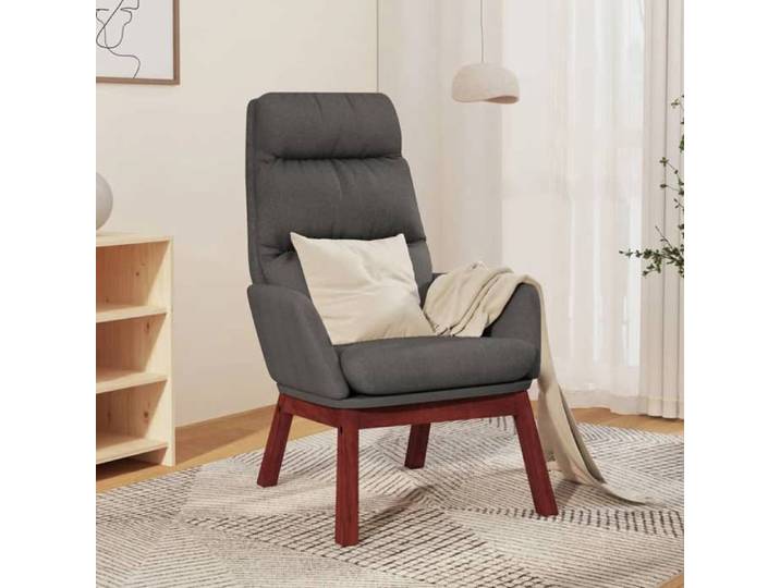 Fauteuil scandinave de relaxation - HTG - Chaise de relaxation - Gris foncé Tissu(892)