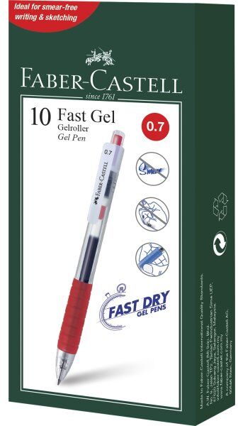 Faber-Castell Fast Dry Rollerpen   Rød