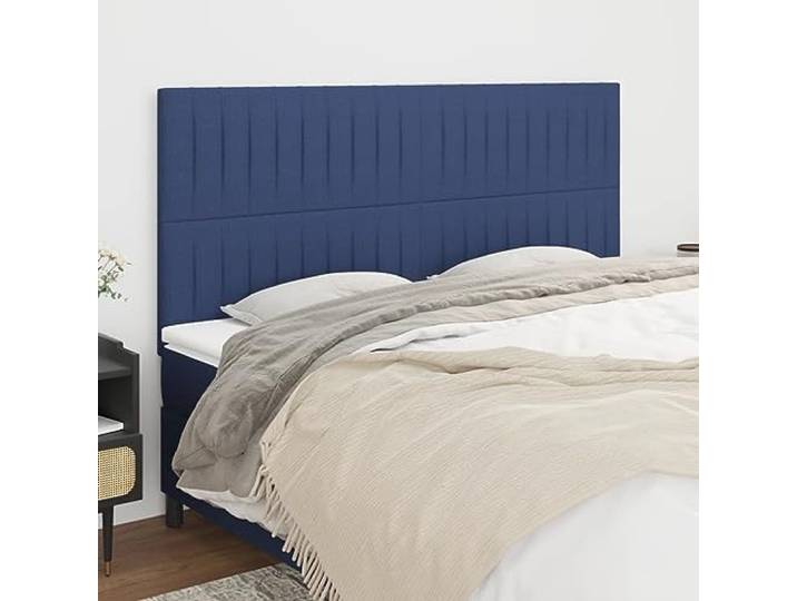 KTHLBRH Kopfteil für Bett, 4 Stück, Blau, aus klassischem Stoff, elegantes Design, verstellbar, Höhe des Rückens, strapazierfähiges Material, atmungsaktiv, Beine aus robustem Holz, stabil für