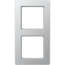 Jung Rahmen 2-fach, senkrechte und waage rechte Montage, A flow, aluminium AF582BFAL