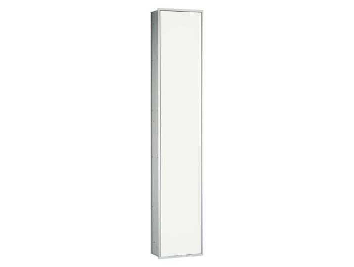 Emco ASIS Schrankmodul 300 mit Spiegeltür - Einbauschrank für das Bad I Unterputz Montage I Aluminium Weiß Aluminium 158,4 cm Unterputz Türanschlag wechselbar