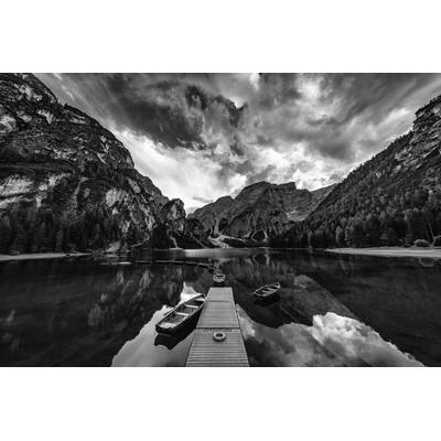 Fototapete PAPERMOON "Photo-Art MARCO TAGLIARINO, BRAIES 'GRAUSTUFEN'", bunt, B:4m L:2,6m, Vlies, Tapeten