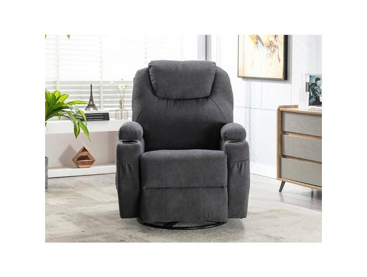 Fauteuil massant SILVANO en tissu - Gris