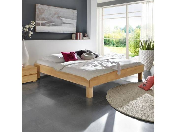 Massivholzbett Madrid Buche Massivholz ohne Kopfteil 100x200 cm klassischer Stil