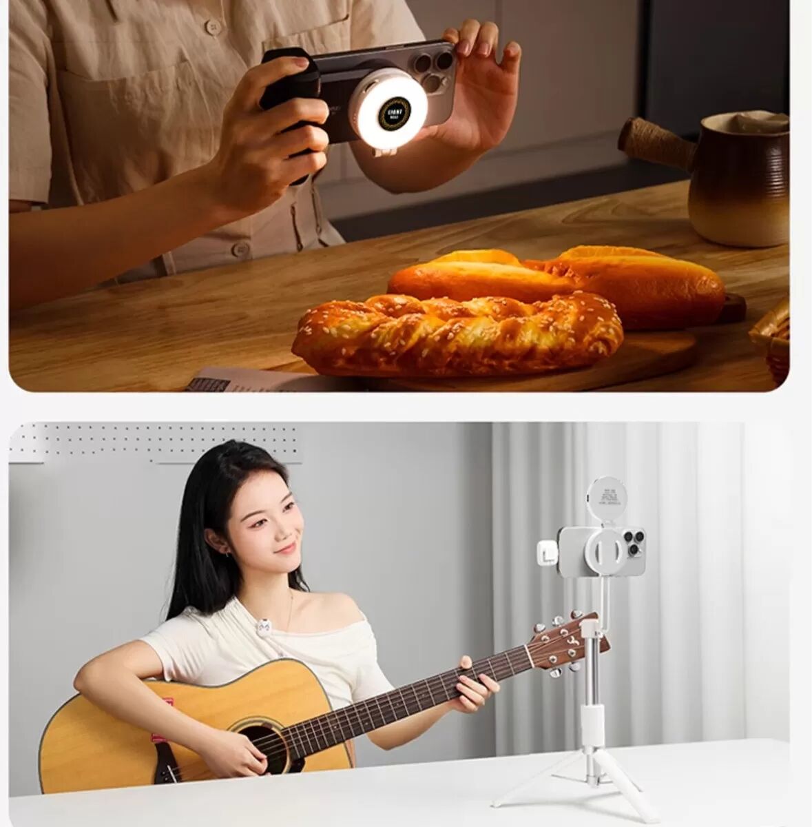 INF Magnetische LED-Füllleuchte – Tragbares 2W Wiederaufladbares Clip-On-Licht mit 3-Farbtemperaturen (2700K-6500K), 180°