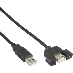 INLINE USB 2,0 Anschlusskabel, Stecker A auf Einbaubuchse A, 0,6m