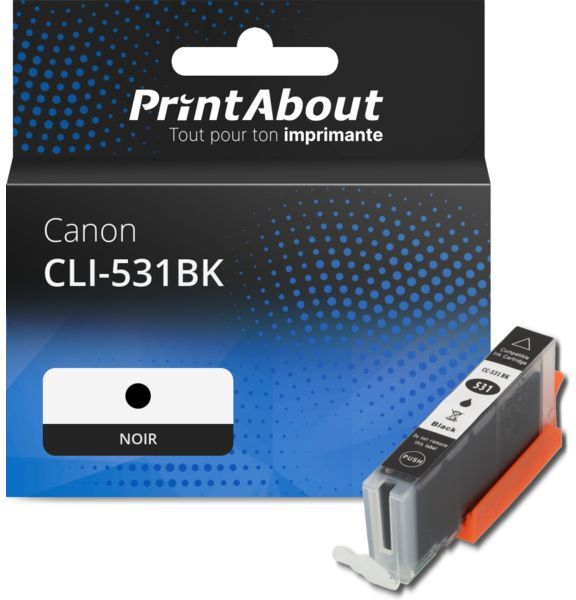 PrintAbout Cartouche compatible Canon CLI-531BK - Noir Noir