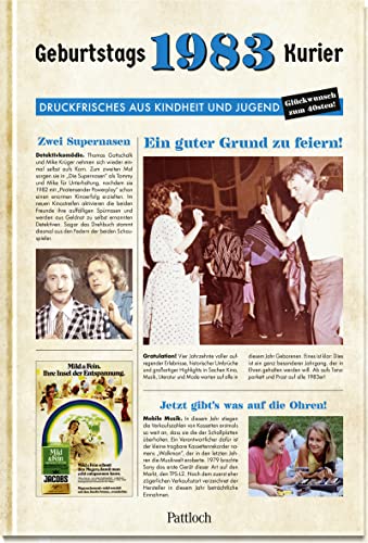 Pattloch Verlag - 1983 - Geburtstagskurier: Druckfrisches aus Kindheit und Jugend Zum 40. Geburtstag (Geschenke für runde Geburtstage 2023 und Jahrgangsbücher) - Preis vom 19.10.2026 19:33:35 h