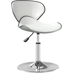 Décoshop26 - Höhenverstellbarer Esszimmerstuhl aus weißem PVC mit Beinen aus verchromtem Stahl DEC025034 DEC025034