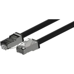 PKW OUTSF0.5 - Patchkabel, Cat.6a, S/FTP, PUR, Outdoor, 0,5 m, schwarz