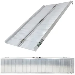 Baumarktplus TRUTZHOLM Rollstuhlrampe klappbar 152 cm Traglast 272 kg Alu geriffelt Auffahrrampe Kofferrampe