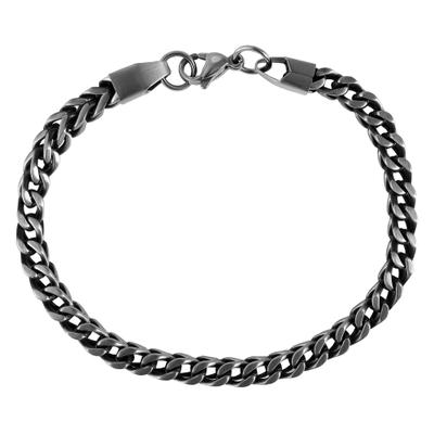 Armband ADELIA´S "Armband – Panzerarmband aus Edelstahl 26 cm", schwarz (silber), Armbänder, Herren, 26cm, Edelstahl, Armband, Ein Geschenk, das Freude macht